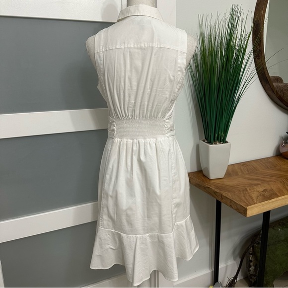 Banana Republic Poplin Ruched Waist Shirt Dress
SZ 4 White Summer Career Wear - Picture 7 of 7